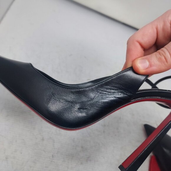 Christian Louboutin Black Strappy Condora Leather Pump - Picture 11 of 12
